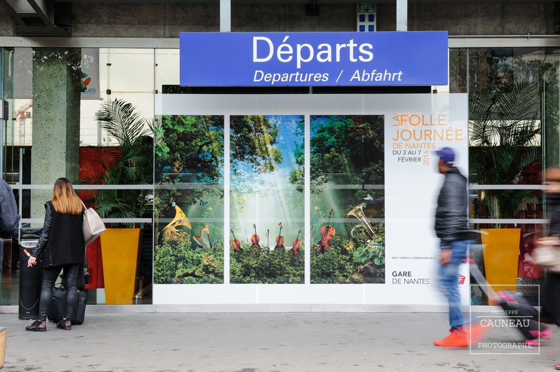 Gare de Nantes aux couleurs de la Folle Journée 2016